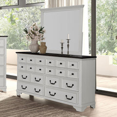 Hampstead White/Dark Brown Queen 4 Piece Bedroom Set - Ornate Home