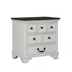 Hampstead White/Dark Brown Queen 5 Piece Bedroom Set w/2 Nightstands - Ornate Home