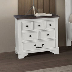 Hampstead White/Dark Brown Queen 5 Piece Bedroom Set w/2 Nightstands - Ornate Home