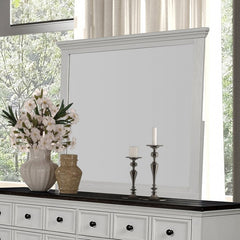 Hampstead White/Dark Brown Queen 5 Piece Bedroom Set w/Chest - Ornate Home