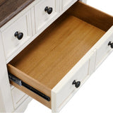 Hampstead White/Dark Brown Queen 5 Piece Bedroom Set w/Chest - Ornate Home