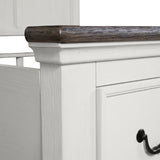 Hampstead White/Dark Brown Queen Bed - Ornate Home