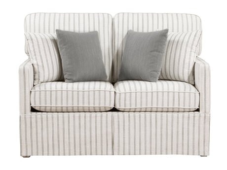 Hampstead White/Gray Loveseat - Ornate Home