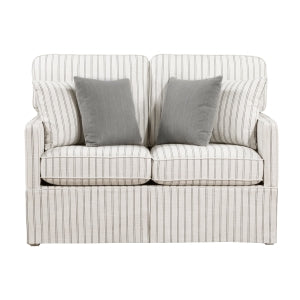 Hampstead White/Gray Loveseat - Ornate Home