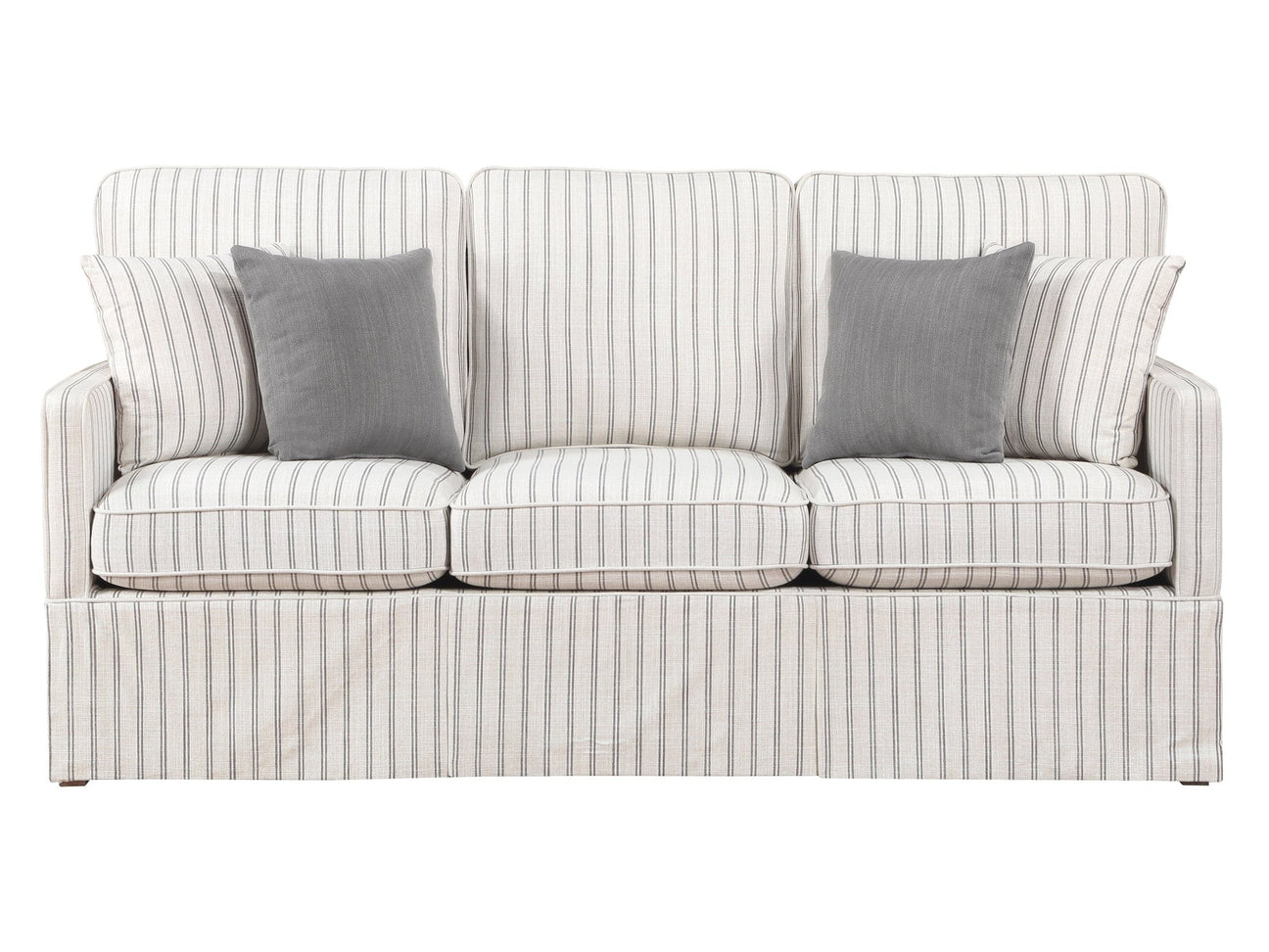 Hampstead White & Gray Stripe Sofa - Ornate Home