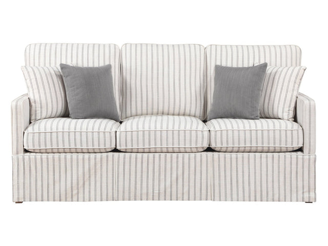 Hampstead White & Gray Stripe Sofa - Ornate Home