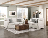 Hampstead White & Gray Stripe Sofa - Ornate Home