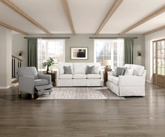 Hampstead White & Gray Stripe Sofa - Ornate Home