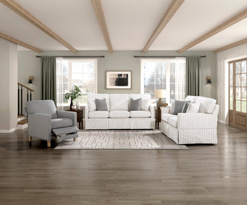 Hampstead White & Gray Stripe Sofa - Ornate Home