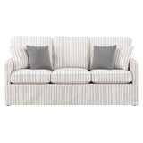 Hampstead White & Gray Stripe Sofa - Ornate Home