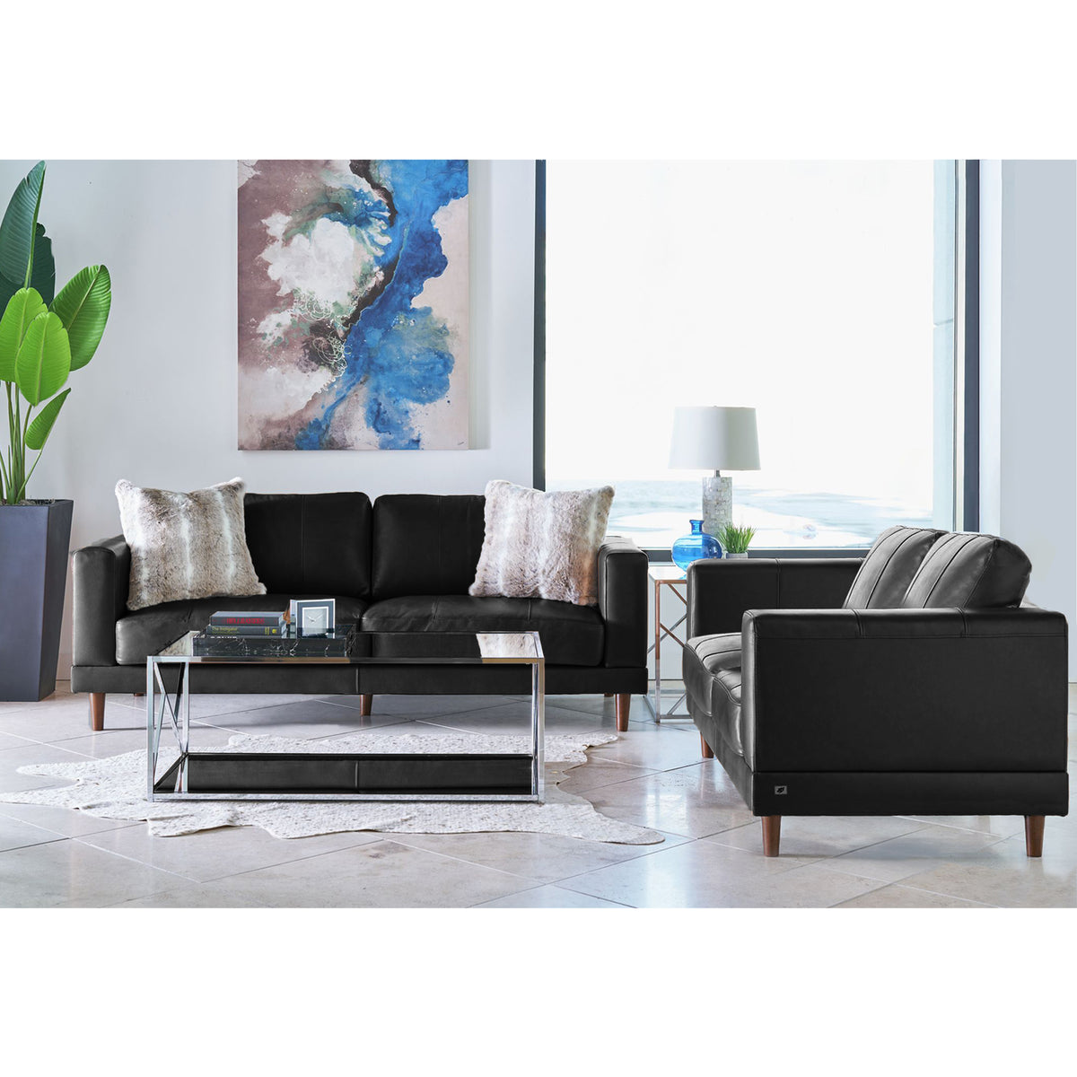 Hampton Black 2-Piece Living Room Set