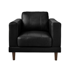 Hampton Fiero Black Chair (Top Grain/PVC) - Ornate Home