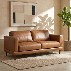 Hampton Fiero Tan Loveseat (Top Grain/PVC) - Ornate Home