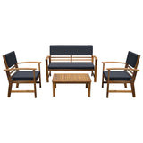 Hana Denim Blue/Natural 4 Pc. Patio Set - Ornate Home