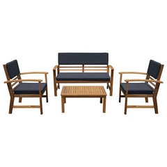 Hana Denim Blue/Natural 4 Pc. Patio Set - Ornate Home