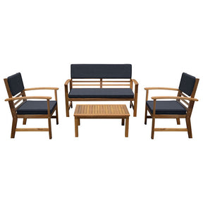 Hana Denim Blue/Natural 4 Pc. Patio Set - Ornate Home