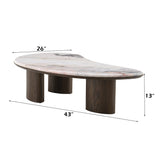 Hanale Natural Marble/Brown Coffee Table - Ornate Home