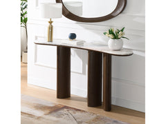 Hanale Natural Marble/Brown Console Table - Ornate Home