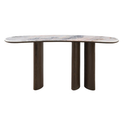 Hanale Natural Marble/Brown Console Table - Ornate Home
