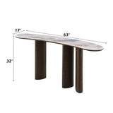 Hanale Natural Marble/Brown Console Table - Ornate Home