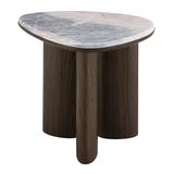 Hanale Natural Marble/Brown End Table - Ornate Home