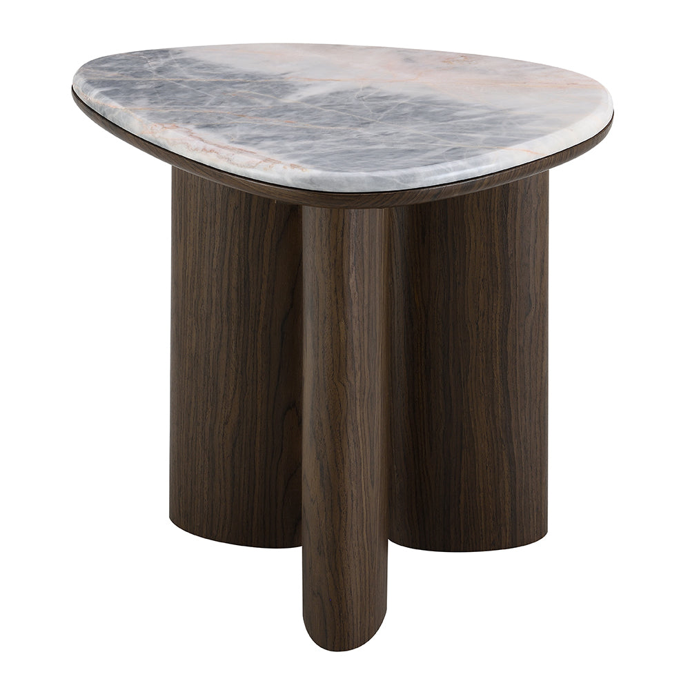 Hanale Natural Marble/Brown End Table - Ornate Home