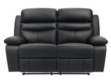 Hancock Black Double Reclining Loveseat - Ornate Home