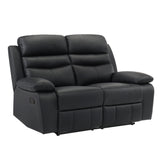 Hancock Black Double Reclining Loveseat - Ornate Home
