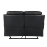 Hancock Black Double Reclining Loveseat - Ornate Home