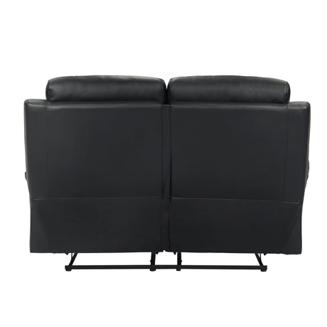 Hancock Black Double Reclining Loveseat - Ornate Home