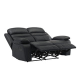 Hancock Black Double Reclining Loveseat - Ornate Home