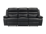 Hancock Black Double Reclining Sofa - Ornate Home