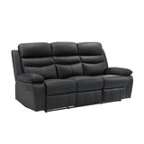 Hancock Black Double Reclining Sofa - Ornate Home