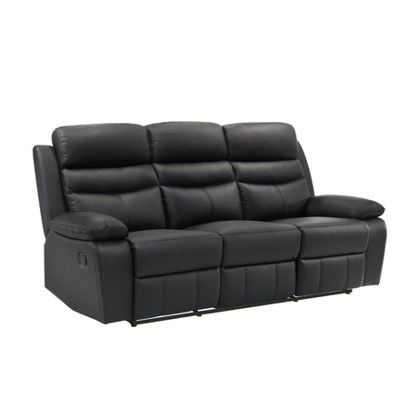 Hancock Black Double Reclining Sofa - Ornate Home