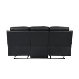 Hancock Black Double Reclining Sofa - Ornate Home