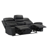 Hancock Black Double Reclining Sofa - Ornate Home