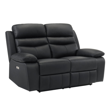 Hancock Black Power Double Reclining Loveseat - Ornate Home