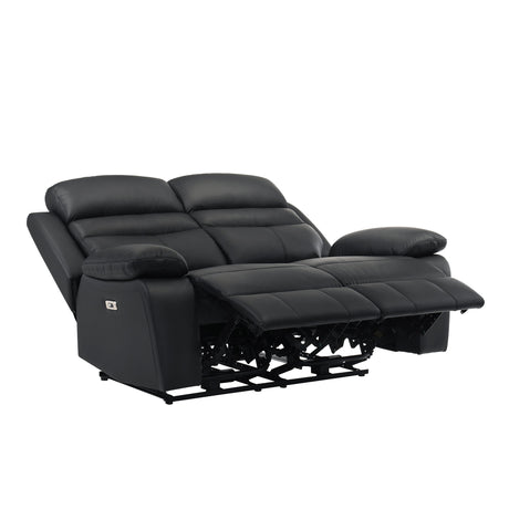 Hancock Black Power Double Reclining Loveseat - Ornate Home