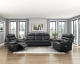 Hancock Black Power Double Reclining Loveseat - Ornate Home