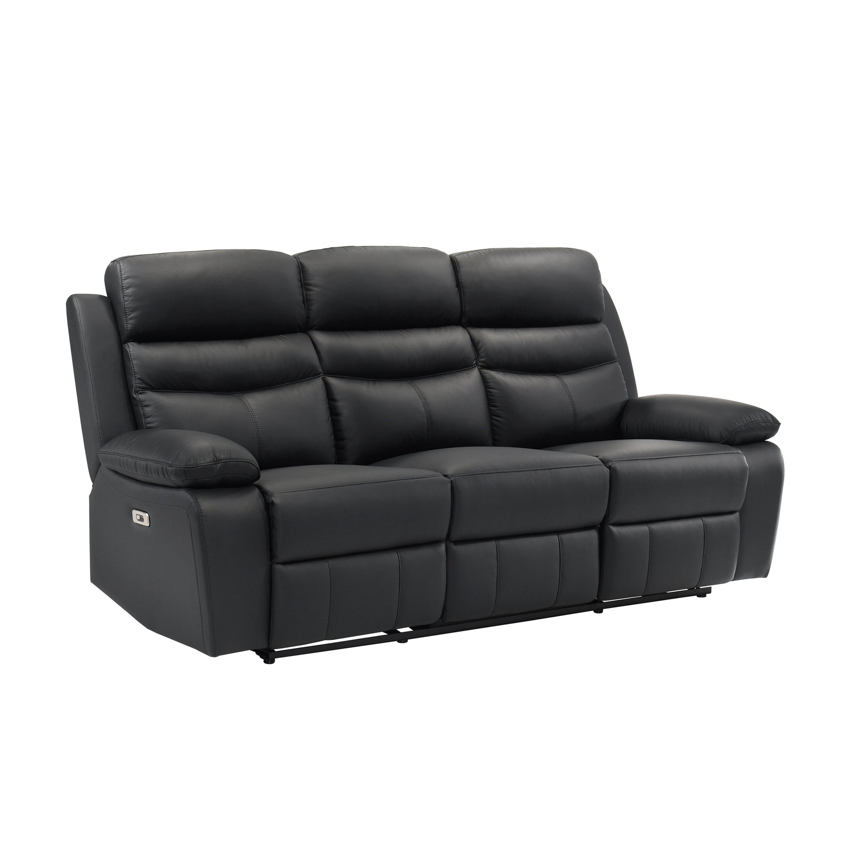 Hancock Black Power Double Reclining Sofa - Ornate Home