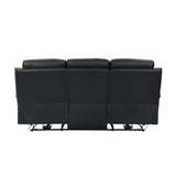 Hancock Black Power Double Reclining Sofa - Ornate Home