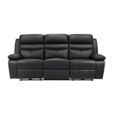 Hancock Black Power Double Reclining Sofa - Ornate Home