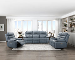 Hancock Gray Power Double Reclining Loveseat - Ornate Home