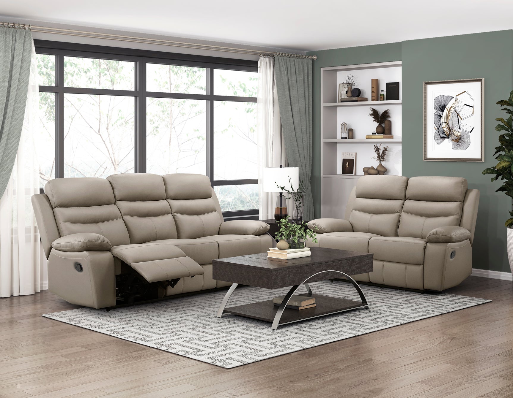 Hancock Latte Double Reclining Loveseat - Ornate Home
