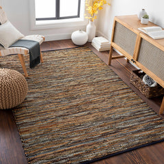 Hand Woven Leather Rag Rug - Clearance - Ornate Home
