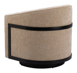 Hanko Golden Beige Swivel Chair - Ornate Home