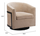 Hanko Golden Beige Swivel Chair - Ornate Home