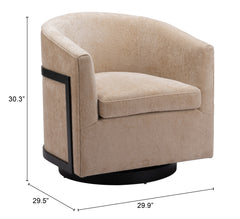 Hanko Golden Beige Swivel Chair - Ornate Home