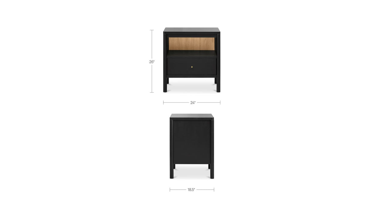 Hannah Black Nightstand - Ornate Home