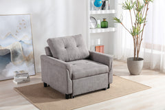 Hannah Gray 35"W Woven Fabric Convertible Sleeper Chair - Ornate Home